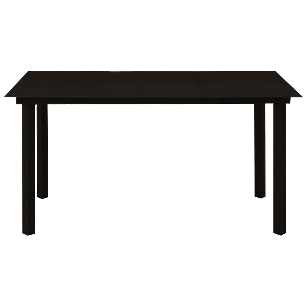 vidaXL Garden Dining Set | Black | Powder-coated steel, glass, cotton rope