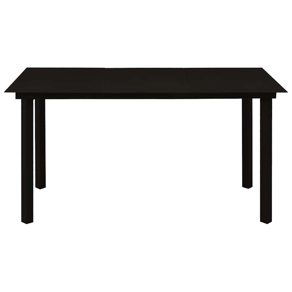 vidaXL 7 Piece Garden Dining Set Black Glass and Steel