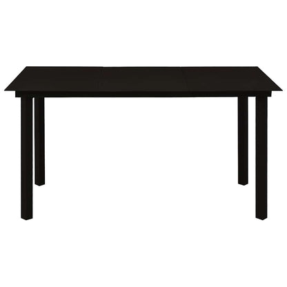 vidaXL 7 Piece Garden Dining Set Black Glass and Steel