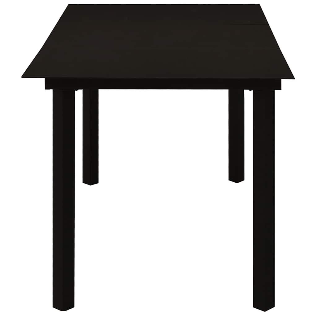 vidaXL 7 Piece Garden Dining Set Black Glass and Steel