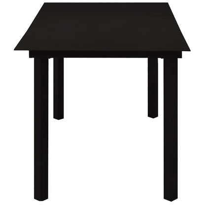 vidaXL 7 Piece Garden Dining Set Black Glass and Steel