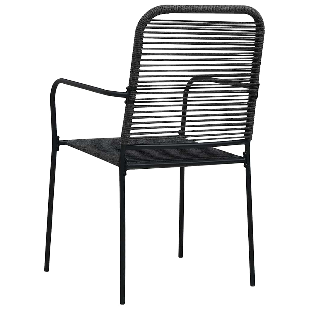 vidaXL 7 Piece Garden Dining Set Black Glass and Steel