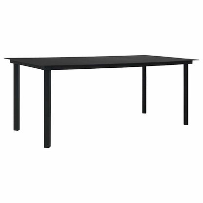 vidaXL 7 Piece Garden Dining Set Black Glass and Steel
