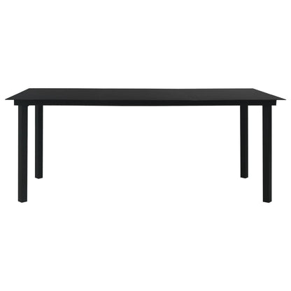 vidaXL Garden Dining Set | Black | Powder-coated steel, glass, cotton rope