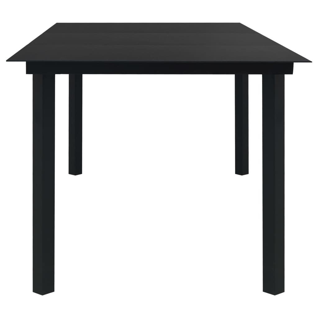 vidaXL Garden Dining Set | Black | Powder-coated steel, glass, cotton rope
