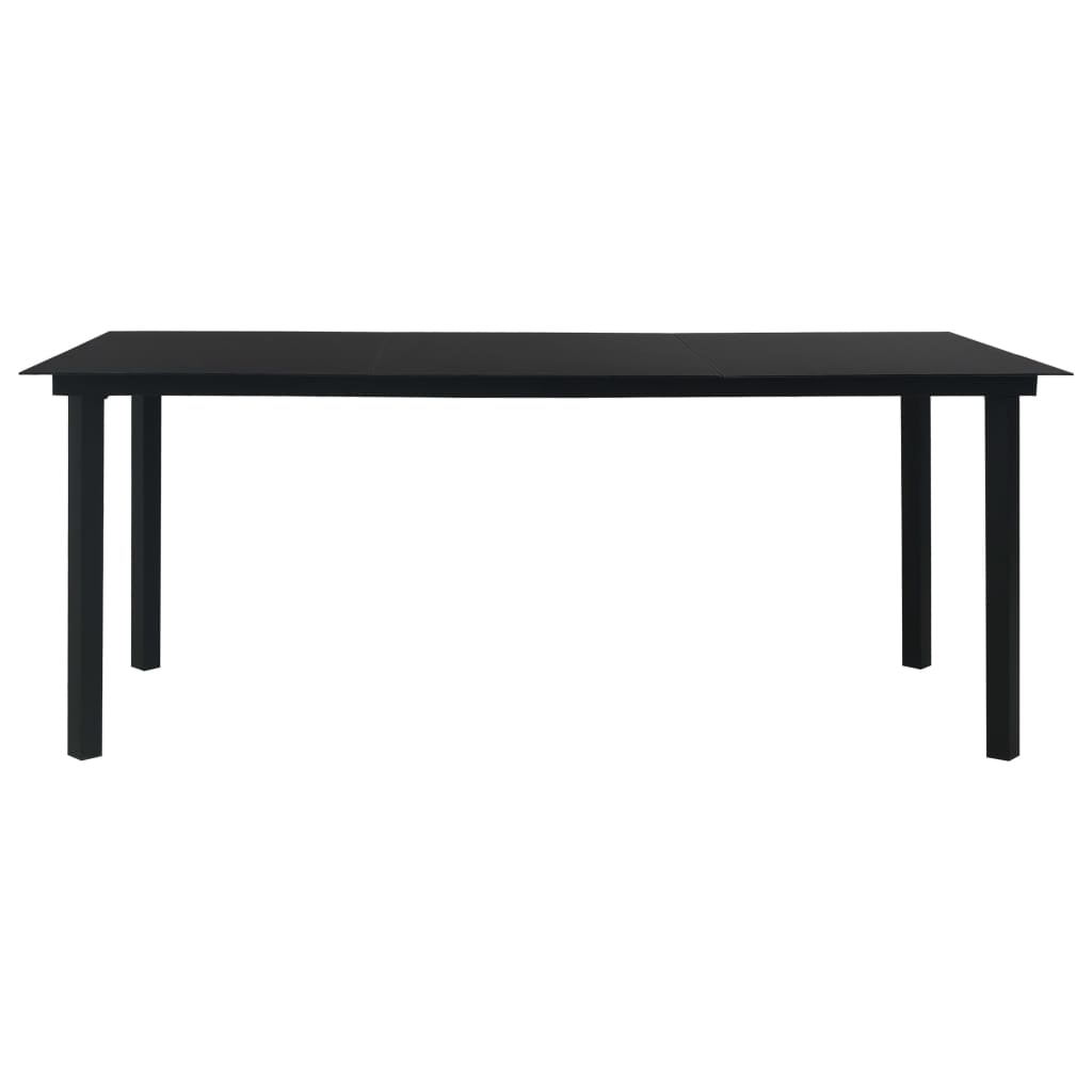 vidaXL Garden Dining Set | Black | Powder-coated steel, glass, cotton rope