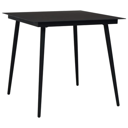 vidaXL Dining Set | Black | PVC rattan, powder-coated steel, glass | 3-piece set