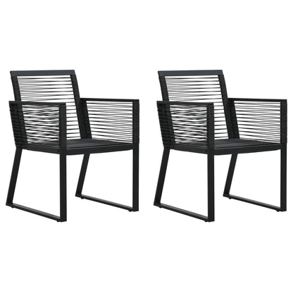 vidaXL Dining Set | Black | PVC rattan, powder-coated steel, glass | 3-piece set