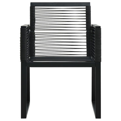 vidaXL Dining Set | Black | PVC rattan, powder-coated steel, glass | 3-piece set