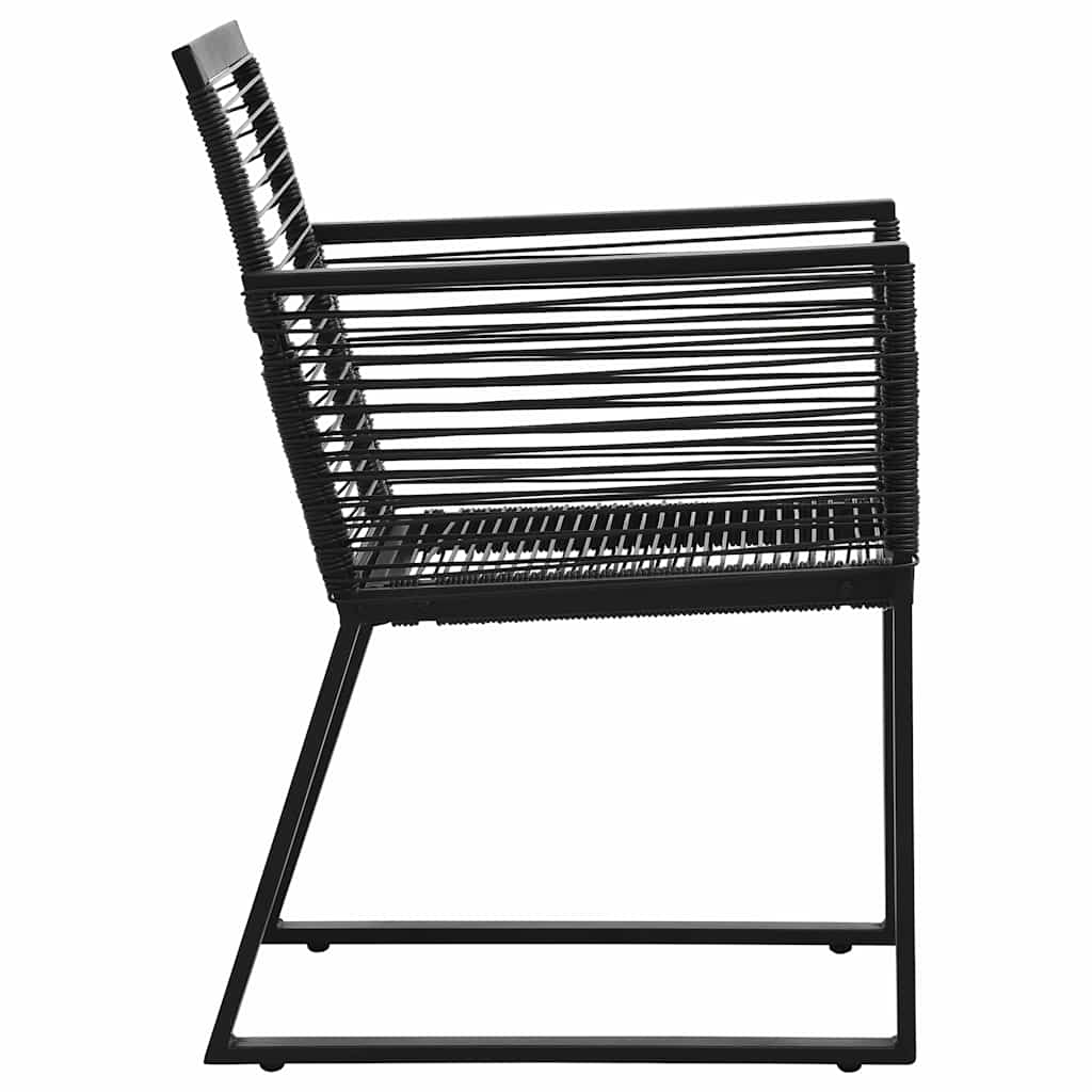 vidaXL 3 Piece Outdoor Dining Set PVC Rattan Black