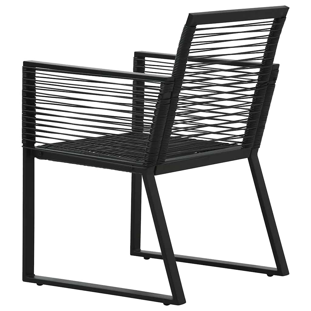 vidaXL 3 Piece Outdoor Dining Set PVC Rattan Black
