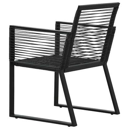 vidaXL 3 Piece Outdoor Dining Set PVC Rattan Black