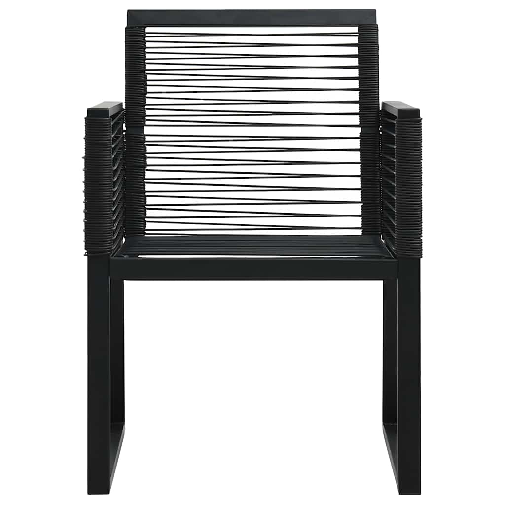 vidaXL 5 Piece Outdoor Dining Set PVC Rattan Black