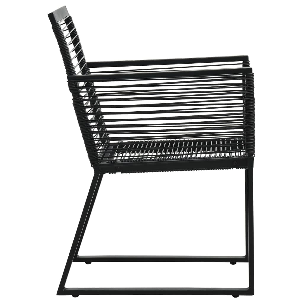 vidaXL Dining Set | Black | PVC rattan, powder-coated steel, glass | Compact