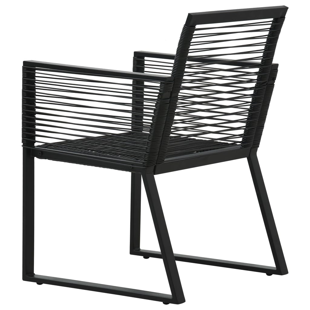 vidaXL Dining Set | Black | PVC rattan, powder-coated steel, glass | Compact