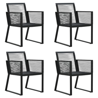 vidaXL Dining Set | Black | PVC rattan, powder-coated steel, glass | Set