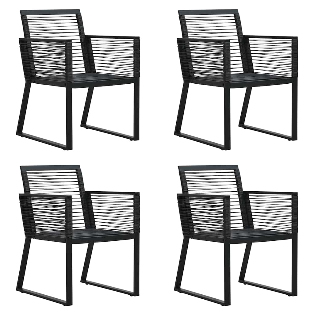 vidaXL 5 Piece Outdoor Dining Set PVC Rattan Black