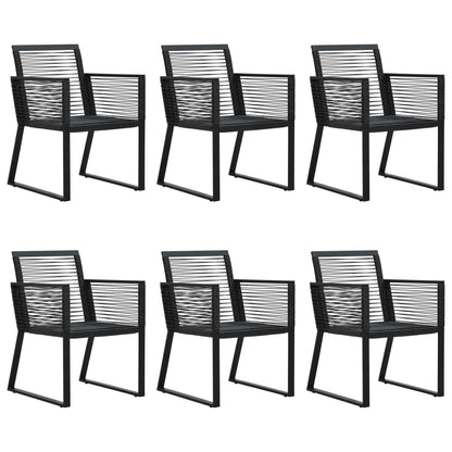 vidaXL Dining Set | Black | PVC rattan, powder-coated steel, glass