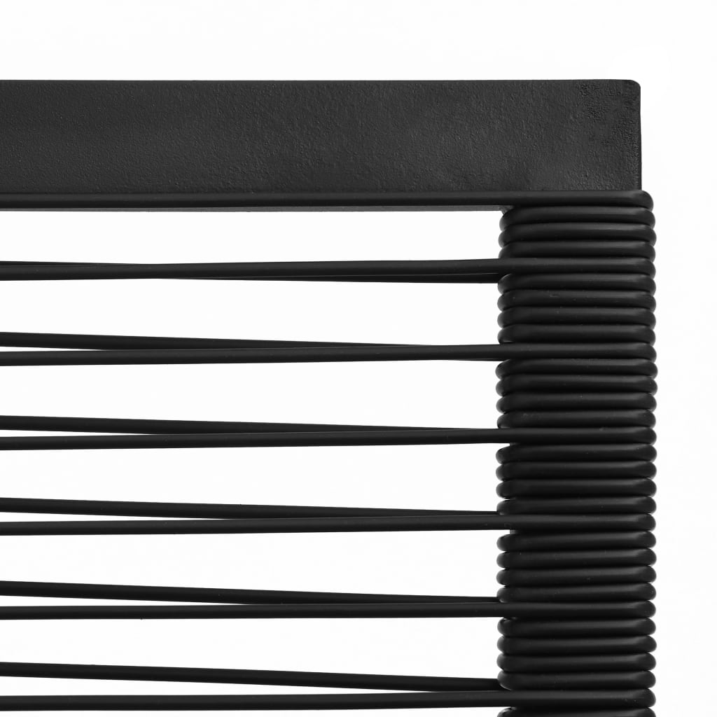 vidaXL Dining Set | Black | PVC rattan, powder-coated steel, glass