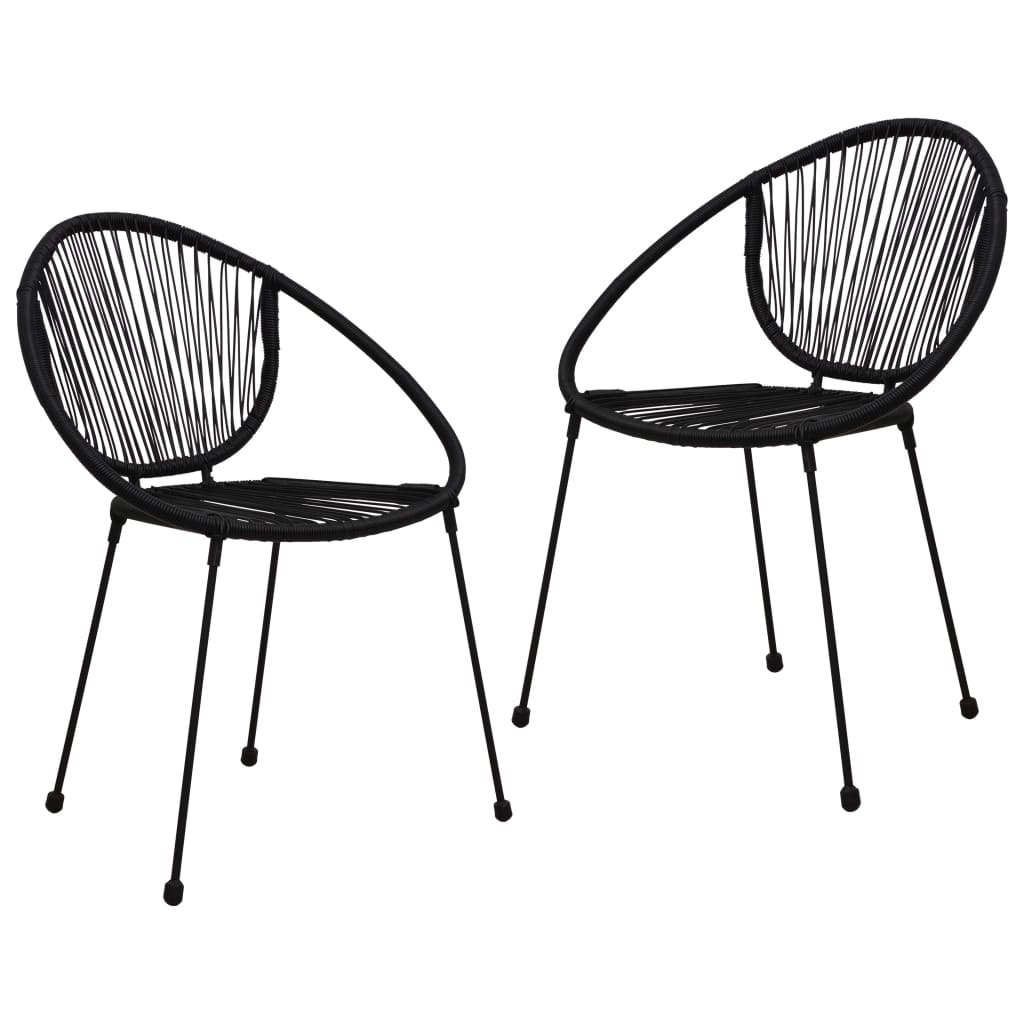 vidaXL 3 Piece Outdoor Dining Set PVC Rattan Black