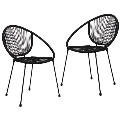 vidaXL 3 Piece Outdoor Dining Set PVC Rattan Black