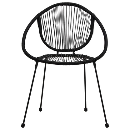 vidaXL 3 Piece Outdoor Dining Set PVC Rattan Black