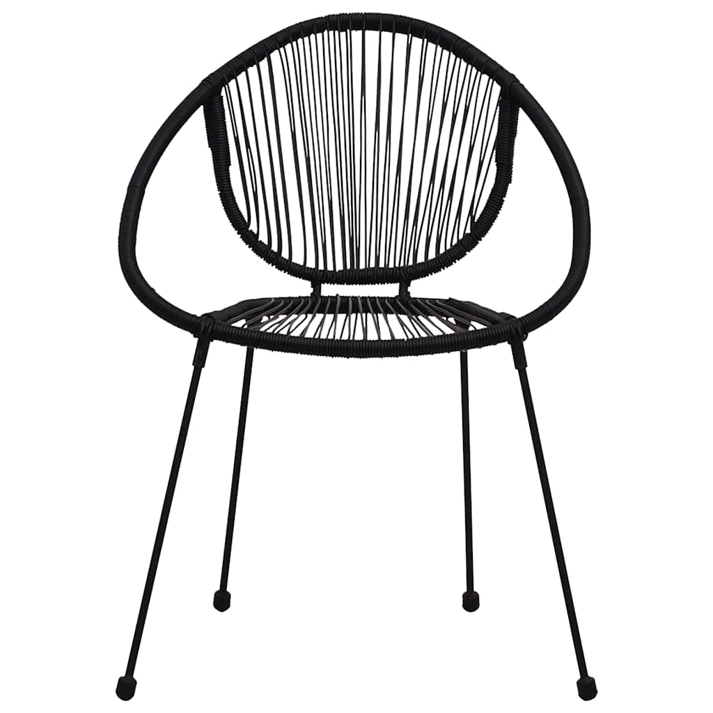 vidaXL 3 Piece Outdoor Dining Set PVC Rattan Black