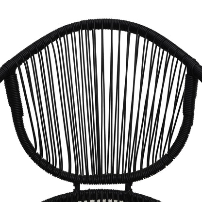 vidaXL 3 Piece Outdoor Dining Set PVC Rattan Black
