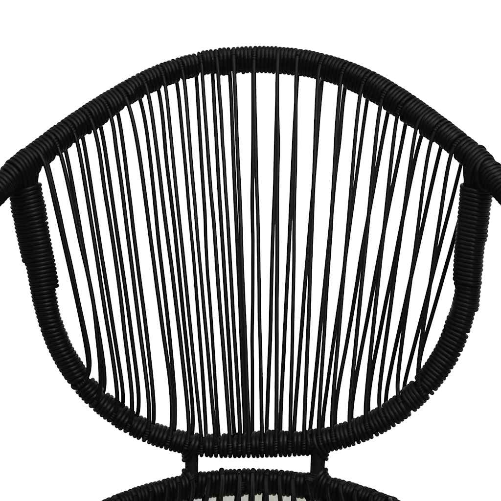 vidaXL 3 Piece Outdoor Dining Set PVC Rattan Black