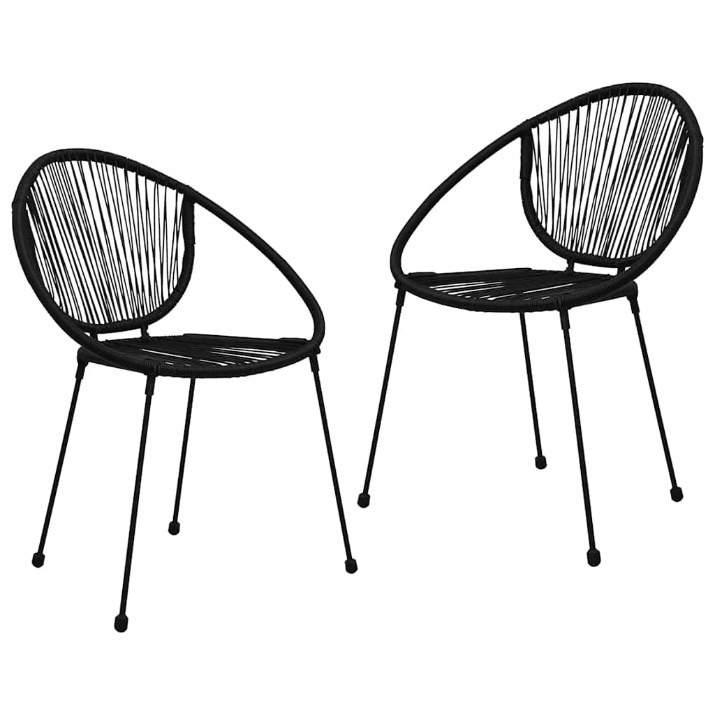 vidaXL 3 Piece Outdoor Dining Set PVC Rattan Black