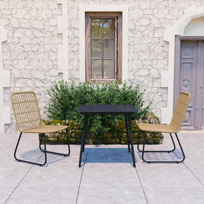 3060231 vidaXL 3 Piece Outdoor Dining Set Poly Rattan and Glass (48582+312157)