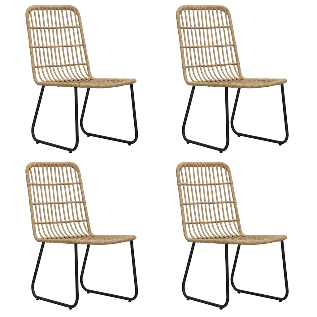 vidaXL 5 Piece Outdoor Dining Set Poly Rattan and Glass