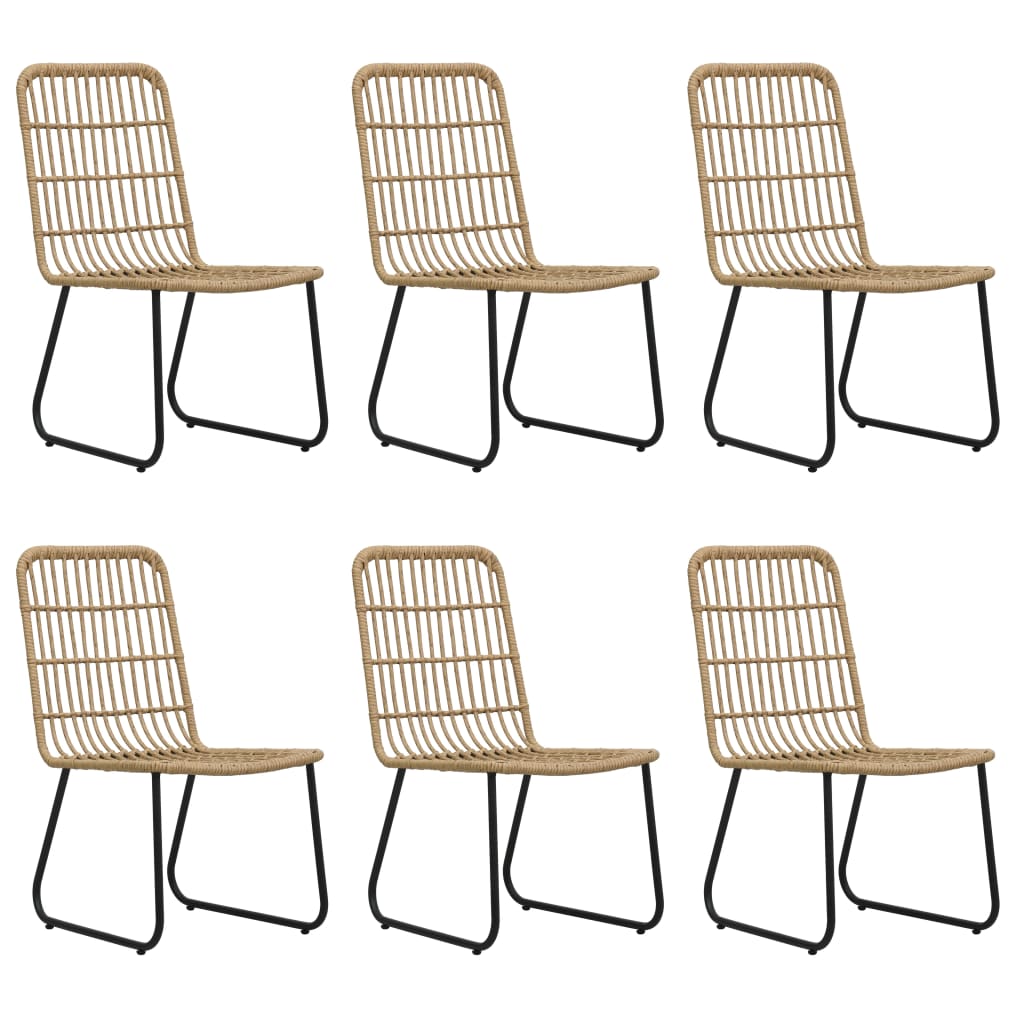vidaXL Dining Set | Oak and black | Poly rattan, powder-coated steel, glass