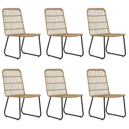 vidaXL Dining Set | Oak and black | Poly rattan, powder-coated steel, glass