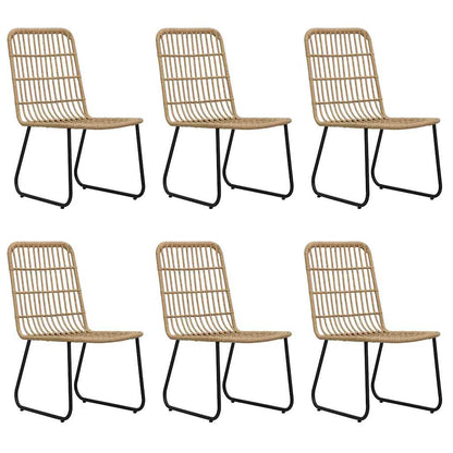 vidaXL 7 Piece Outdoor Dining Set Poly Rattan and Glass