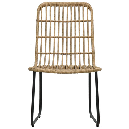 vidaXL Dining Set | Oak and black | Poly rattan, powder-coated steel, glass