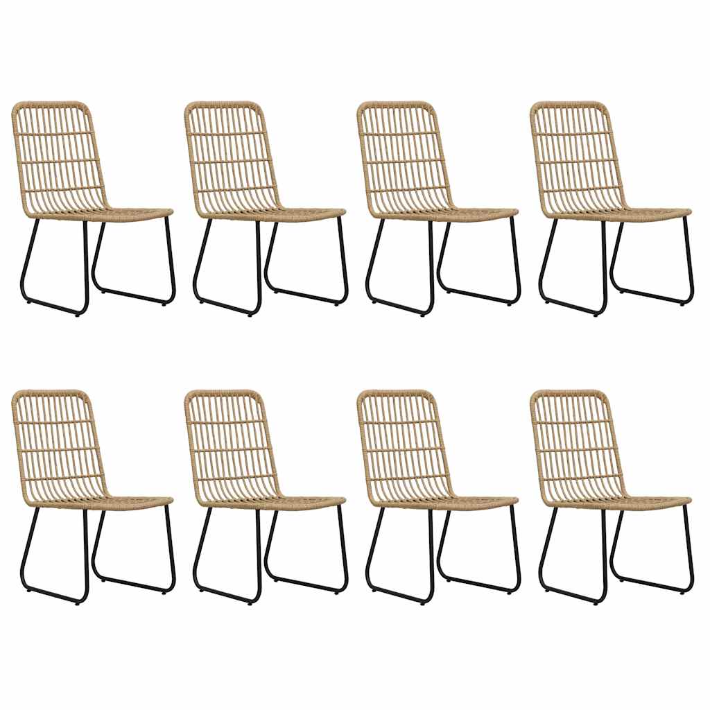 vidaXL 9 Piece Outdoor Dining Set Poly Rattan and Glass