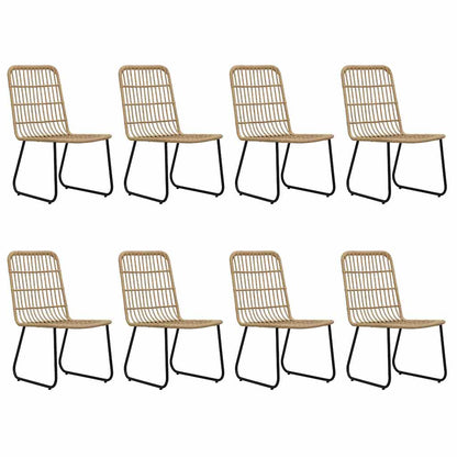 vidaXL 9 Piece Outdoor Dining Set Poly Rattan and Glass