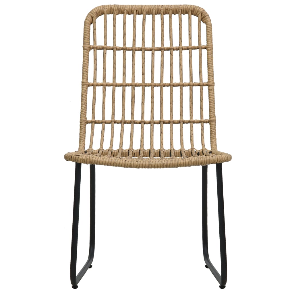 vidaXL Dining Set | Oak and black | Poly rattan, powder-coated steel, glass