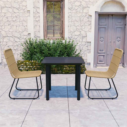 3060237 vidaXL 3 Piece Outdoor Dining Set Poly Rattan and Glass (48582+312161)