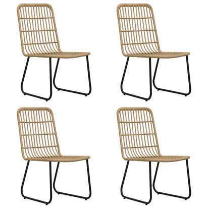 vidaXL 5 Piece Outdoor Dining Set Poly Rattan and Glass