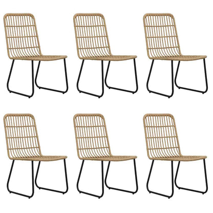 vidaXL 7 Piece Outdoor Dining Set Poly Rattan and Glass