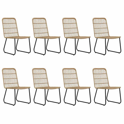 vidaXL Dining Set | Oak and Black | Poly Rattan, Steel, Glass | Large