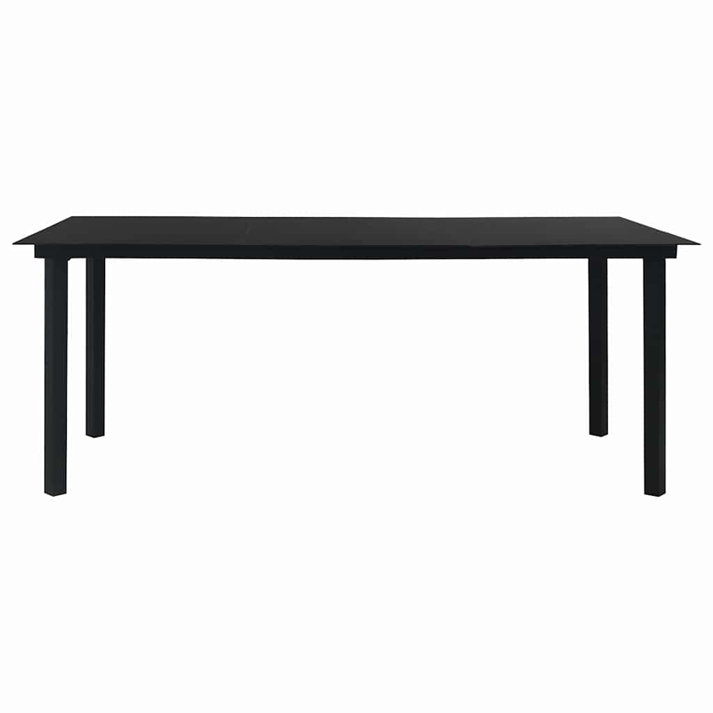 vidaXL Dining Set | Oak and Black | Poly Rattan, Steel, Glass | Large
