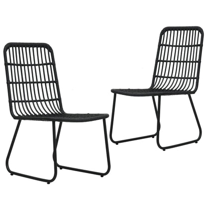 vidaXL Dining Set | Black | Poly rattan, powder-coated steel, glass | 80 cm