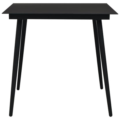vidaXL Dining Set | Black | Poly rattan, powder-coated steel, glass | 80 cm