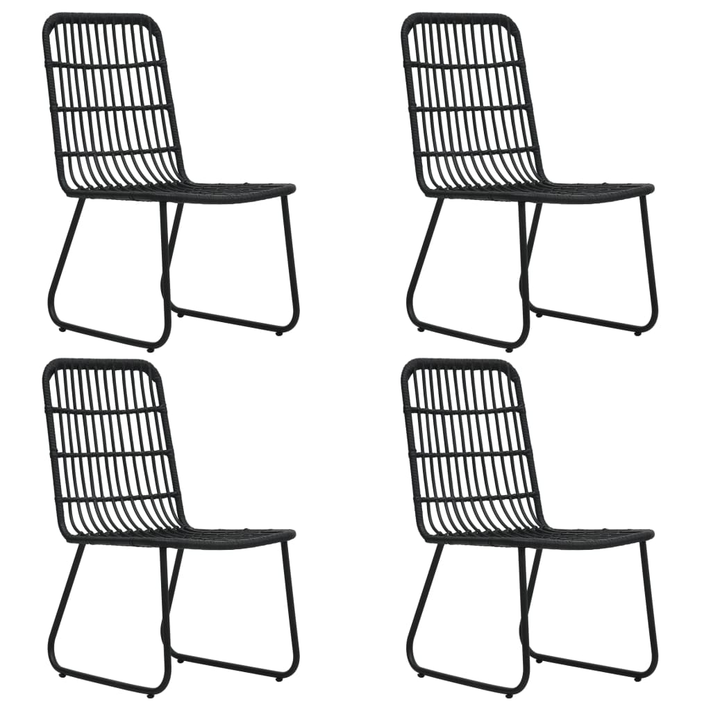 vidaXL Dining Set | Black | Poly rattan | Large | Stackable | Outdoor Dining Set