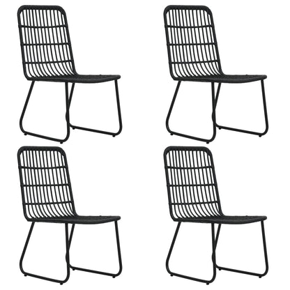 vidaXL Dining Set | Black | Poly rattan | Large | Stackable | Outdoor Dining Set