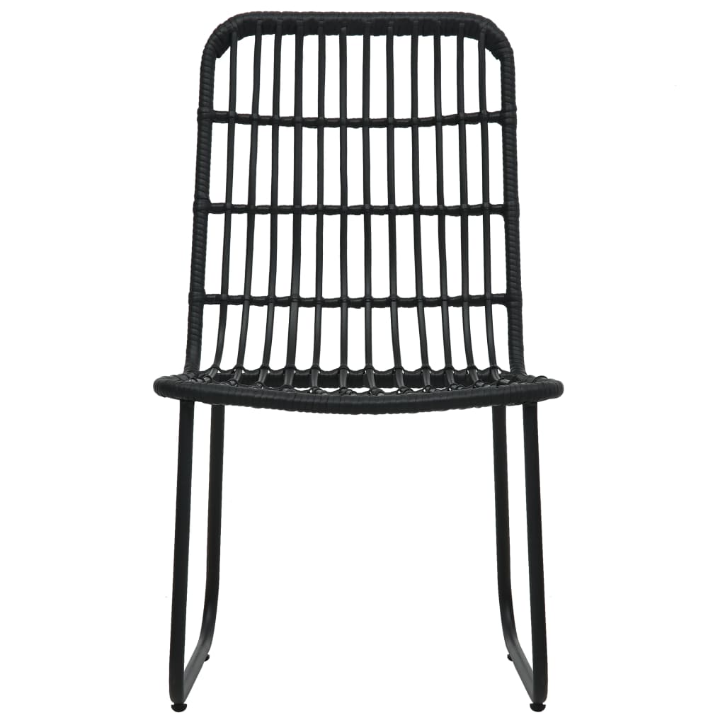 vidaXL Dining Set | Black | Poly rattan | Large | Stackable | Outdoor Dining Set