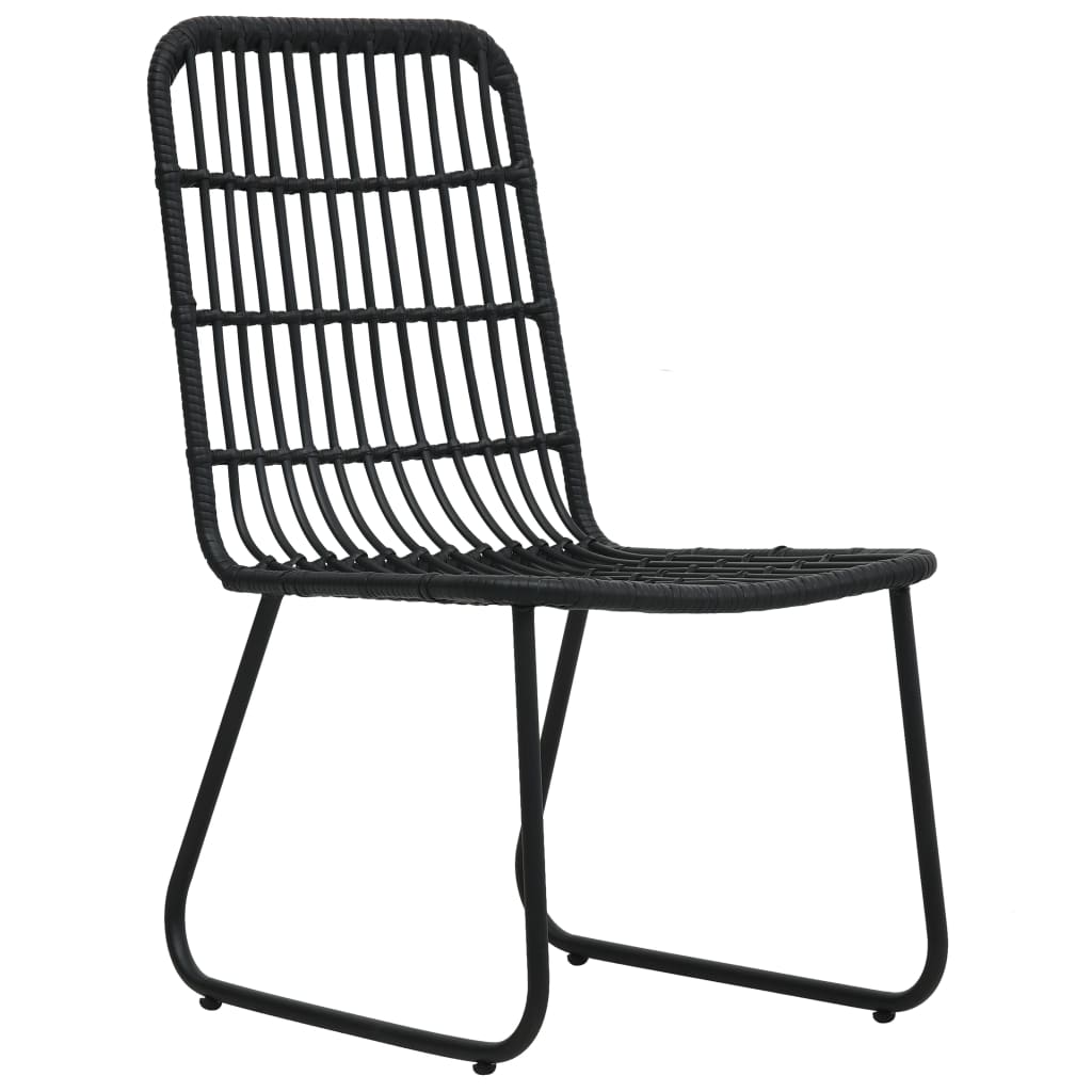 vidaXL Dining Set | Black | Poly rattan | Large | Stackable | Outdoor Dining Set